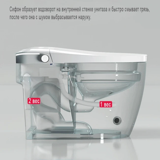 Умный унитаз MEISHIDA-811, 68см