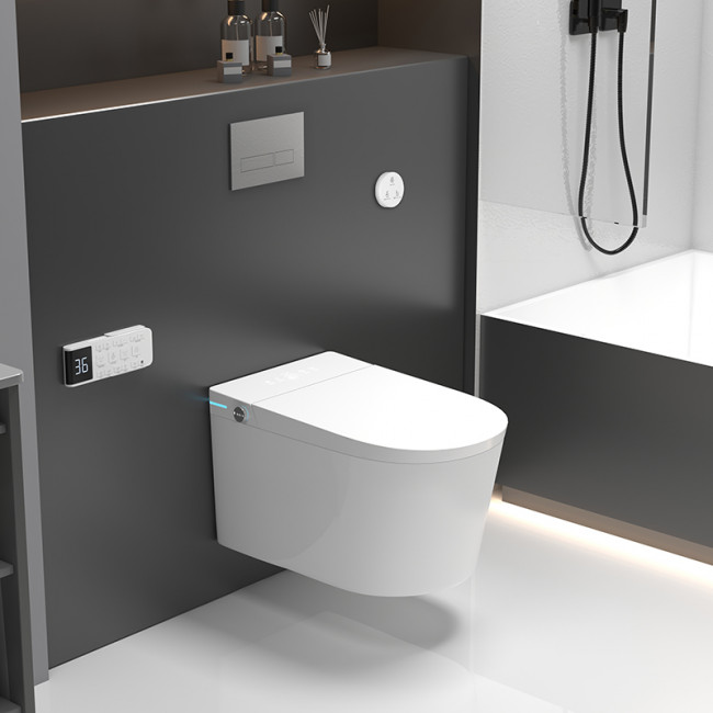 Унитаз умный настенный MEISHIDA-953F, 59см, автомат, пена, 2 пульта, русский голос