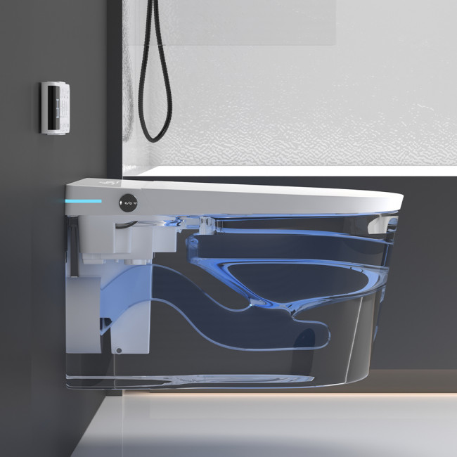 Унитаз умный настенный MEISHIDA-953F, 59см, автомат, пена, 2 пульта, русский голос