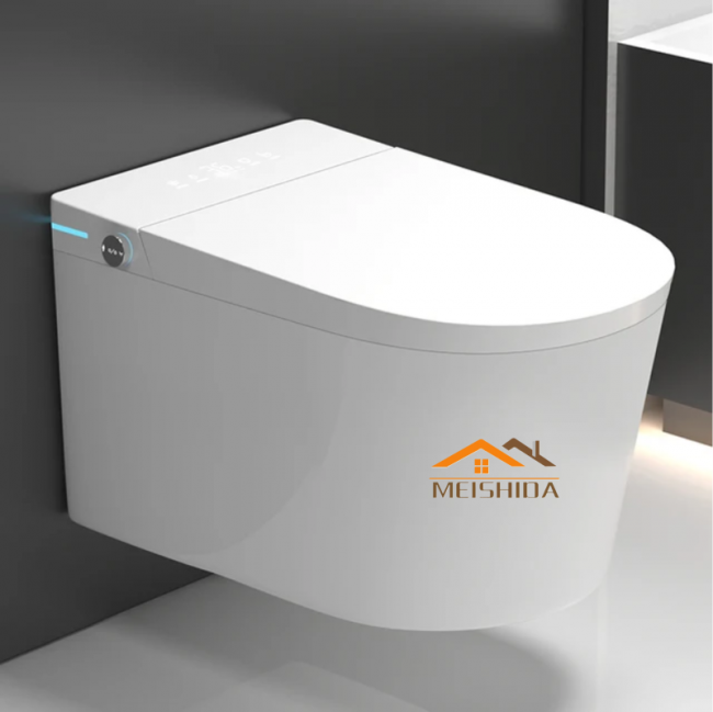 Унитаз умный настенный MEISHIDA-953F, 59см, УФ, 2 пульта, русский голос