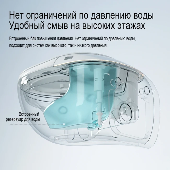 Унитаз умный настенный MEISHIDA-SZ06, 60см, автомат, пена, ИК-лампа, русский голос