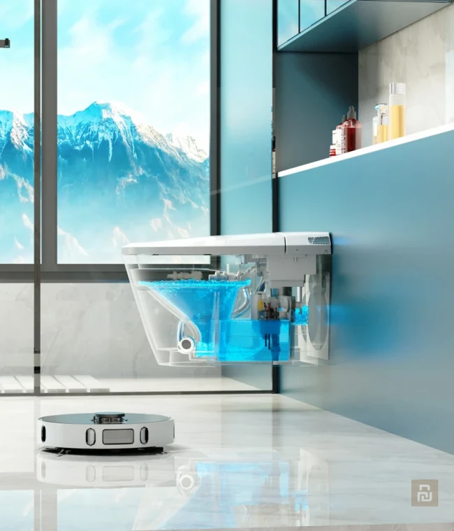 Унитаз умный настенный MEISHIDA-204, 59см, автомат, бачок