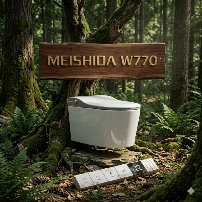 Унитаз умный настенный MEISHIDA-W770, 58.5 см, русский голос