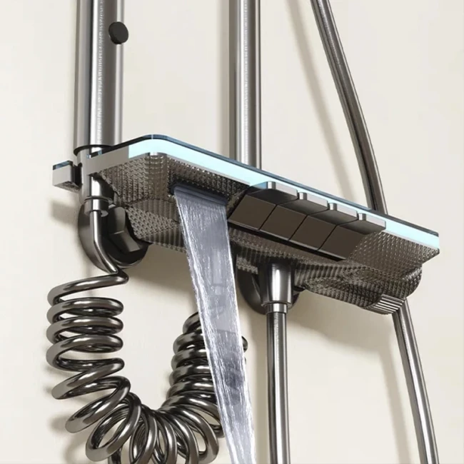 Душевой комплект HUIDA Ah-1111, латунь, дисплей, термостат, распылитель