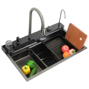 Кухонная мойка Meishida (XT-C022), нержавеющая сталь, краны латунь, оригинал