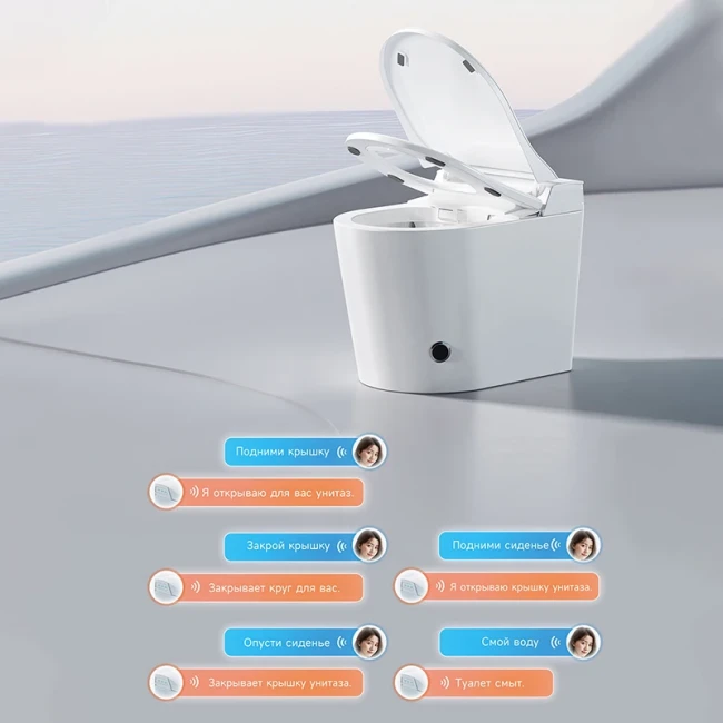 Унитаз умный MEISHIDA-591, 59см, пена, бачок, русской голос