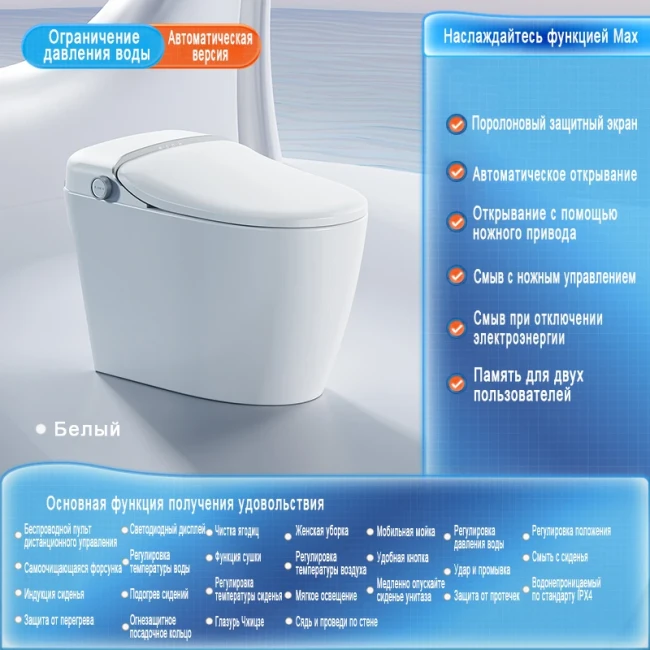 Унитаз умный MEISHIDA-903A, 68см, без бака