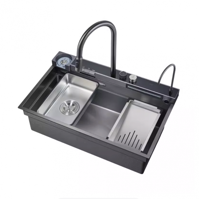 Кухонная мойка Submarine (SGP7647S), 76мм, краны латунь, оригинал