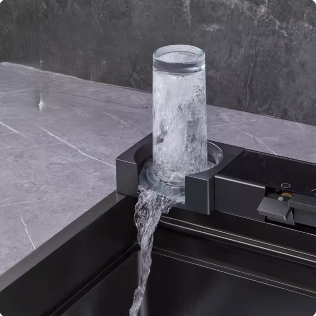 Кухонная мойка Submarine (SGP7647S), 76мм, краны латунь, оригинал