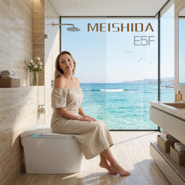 Унитаз умный MEISHIDA-E5F, 68см, русский голос